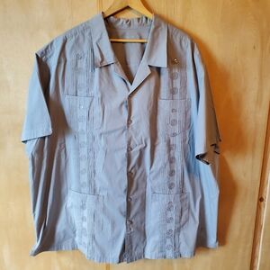 King Size KS island Guayabera cuban mexico spain shirt size 4xl